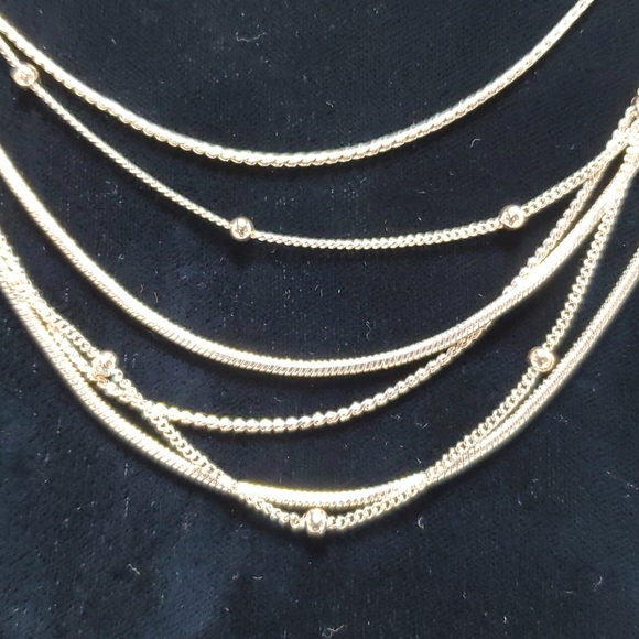 Kohl's rose gold multi row 6 strand necklace - Picture 2 of 4